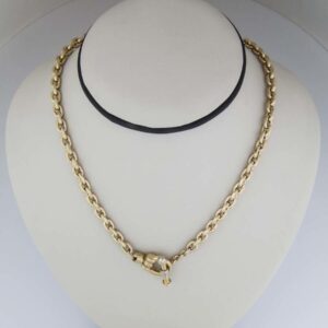 18k semi hollow 24 inch chain with large toggle clasp