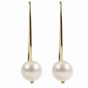 18k YG and fresh water pearl “star” earrings