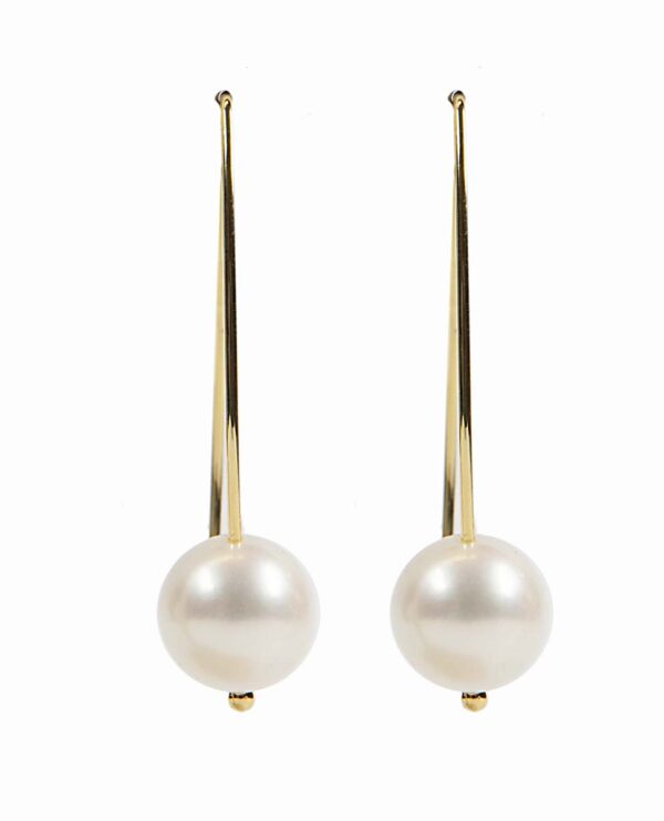 18k YG and fresh water pearl “star” earrings