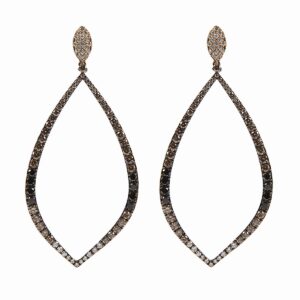 18k white and brown diamond earrings