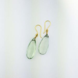 Large 18k green beryl drop earrings