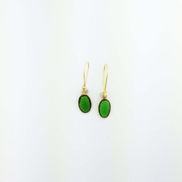 18k Green Oval tourmaline earrings