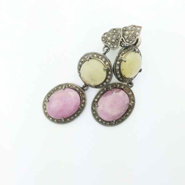 Pink and Yellow Sapphire earrings