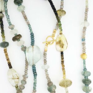 Xl multi strand necklace with various semi precious stones
