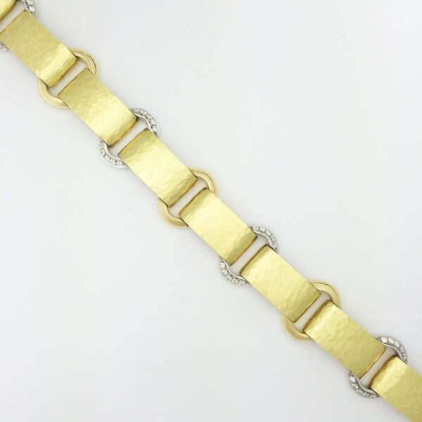Vendorafa handmade bracelet in 18k yellow gold with diamonds