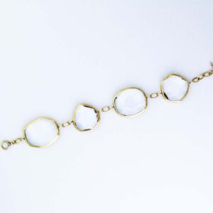 18k yellow gold and crystal handmade bracelet