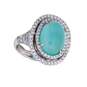 18k Peruvian Opal and diamond cocktail ring