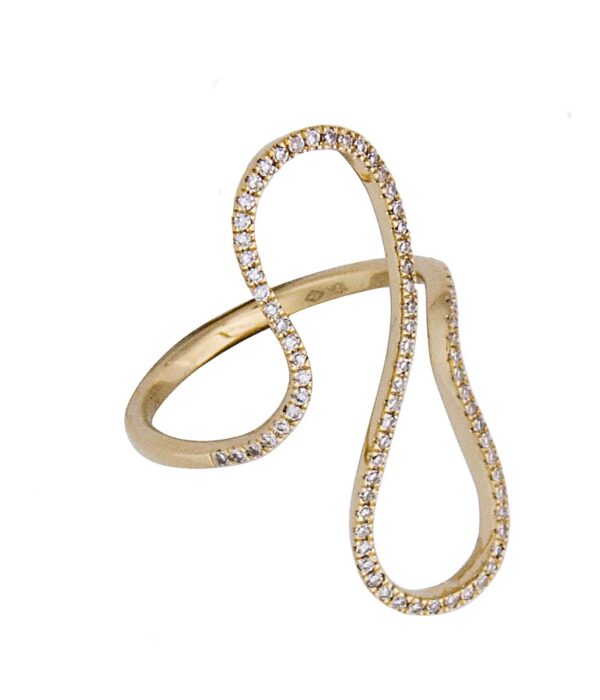 18k yellow gold wave ring
