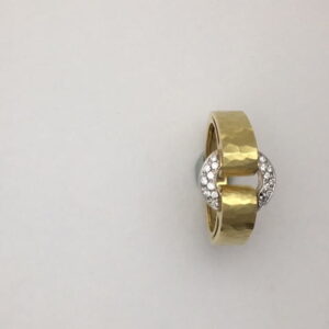 18k yellow gold diamond circle ring